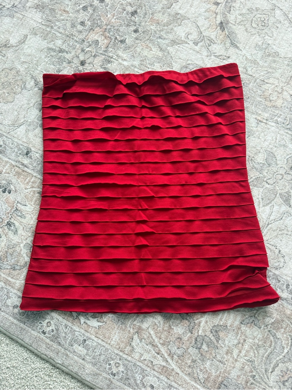 The Limited Red Layered Strapless Top